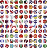 Знамена за карта на света за стена Flag pins
